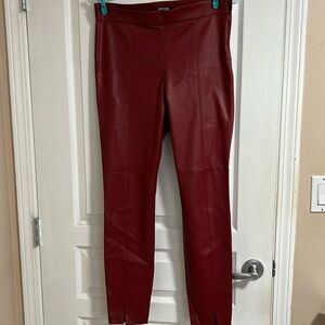 Zara Red Faux leather Leggings/Pants